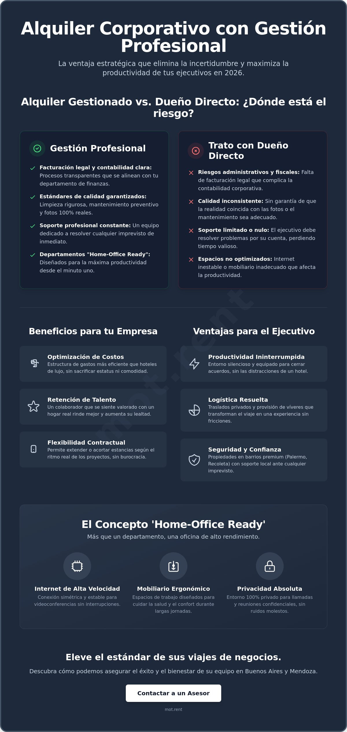 Beneficios de un alquiler corporativo con gestión profesional en 2026